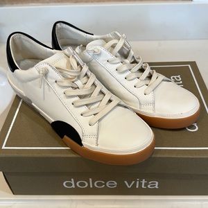 Dolce Vita White and Black Sneakers